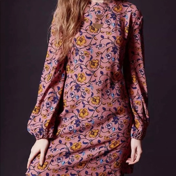 🌸 For Love & Lemons Mauve Floral Open Back Shift Dress – Size M – NWT Boho Chic - Picture 3 of 8